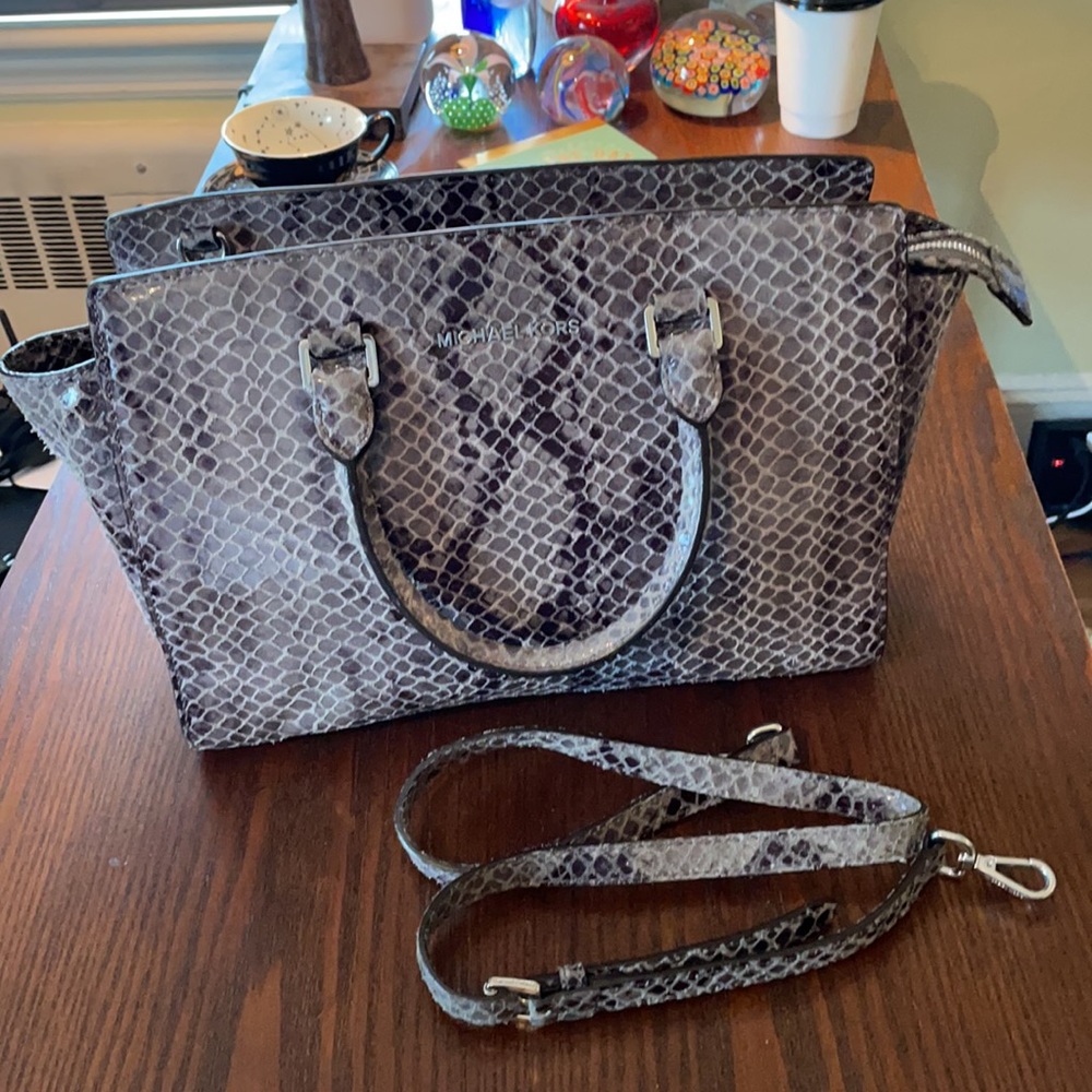 Michael Kors Gray Snake Selma